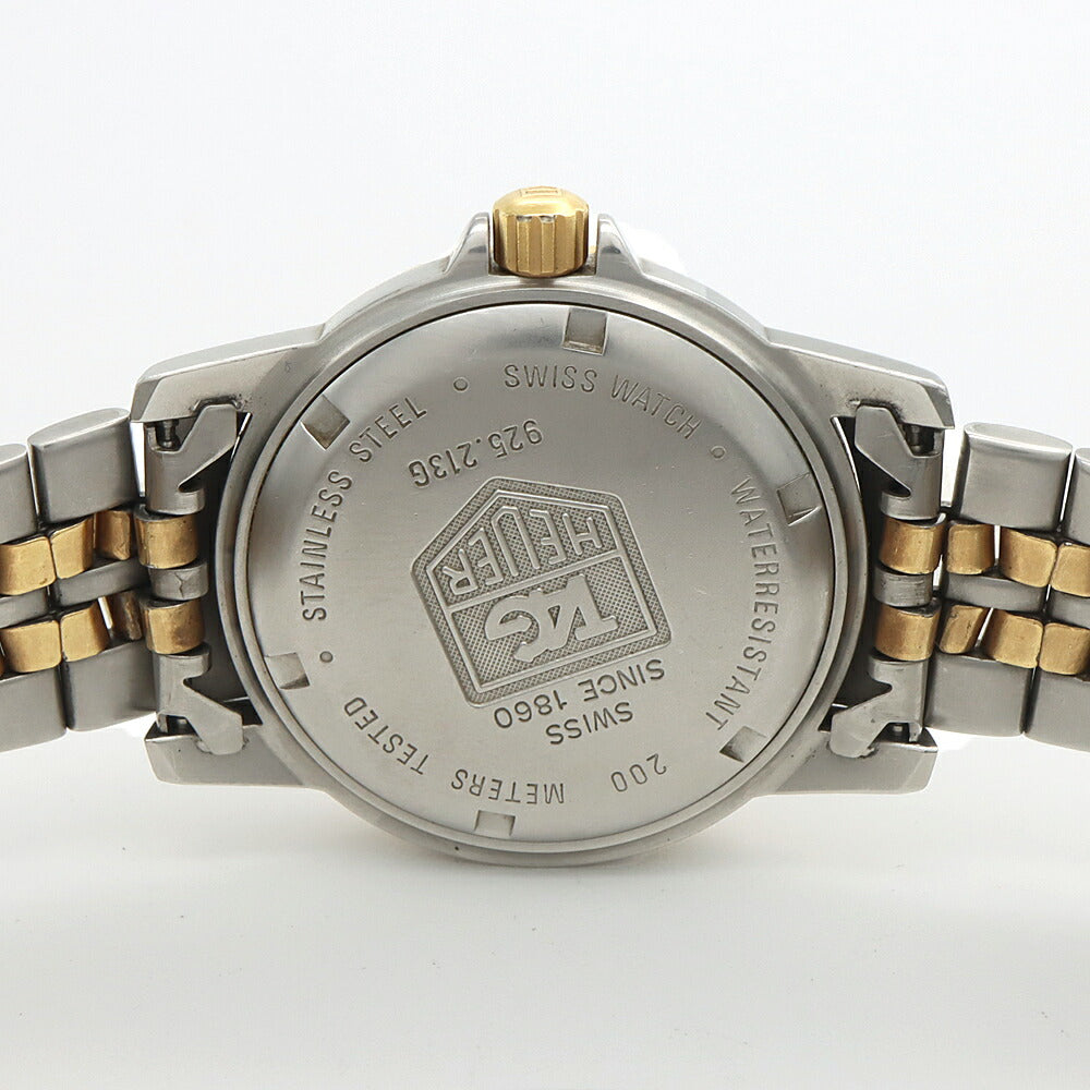 電池交換済 TAG Heuer タグホイヤー プロフェッショナル 200 925.213G デイト 200m防水 黒 ブラック YGP イエローゴールド SS ステンレス コンビ メンズ クォーツ【6ヶ月保証】【腕時計】【中古】