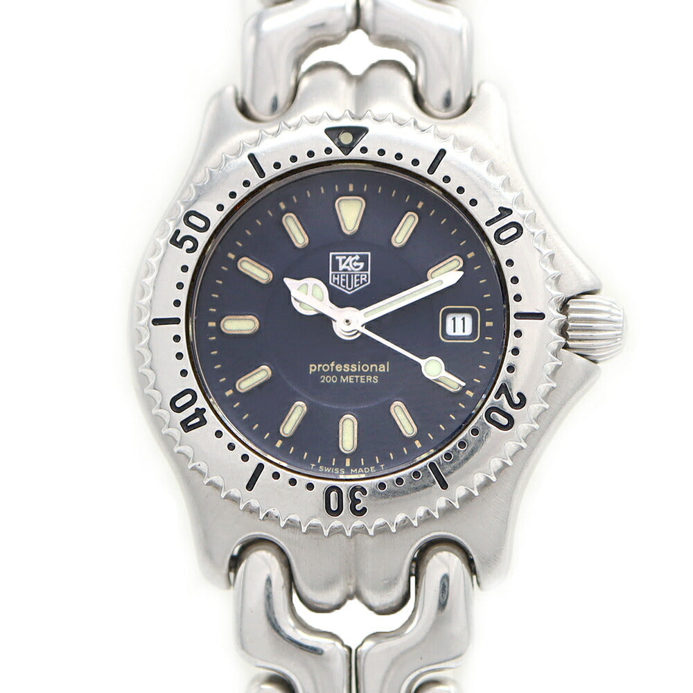 電池交換済 TAG Heuer タグホイヤー S/el セルシリーズ WG1317-2 デイト 200m防水 紺 ネイビー SS ステンレス レディース クォーツ【6ヶ月保証】【腕時計】【中古】