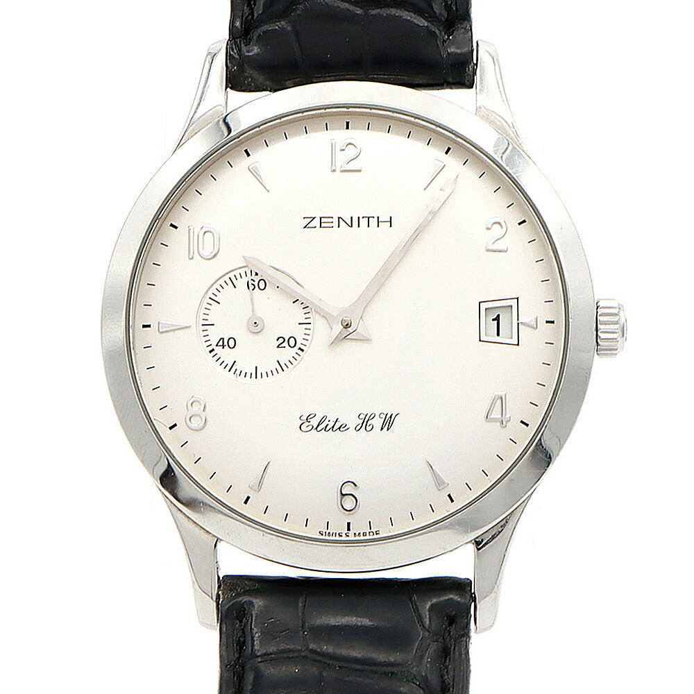 ZENITH ゼニス クラス エリート 01.0125.650 デイト スモールセコンド シルバー SS ステンレス 純正ベルト 純正尾錠 メンズ 手巻き【6ヶ月保証】【腕時計】【中古】