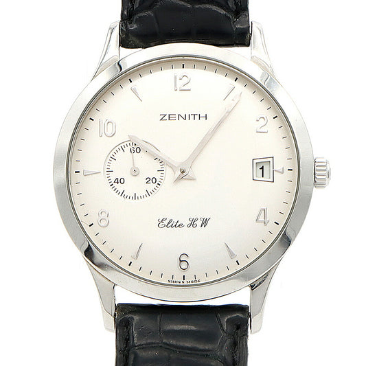 ZENITH ゼニス クラス エリート 01.0125.650 デイト スモールセコンド シルバー SS ステンレス 純正ベルト 純正尾錠 メンズ 手巻き【6ヶ月保証】【腕時計】【中古】