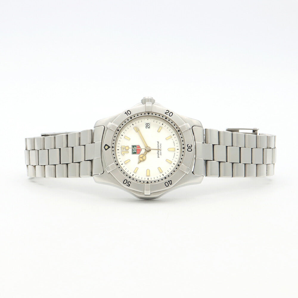 電池交換済 TAG Heuer タグホイヤー プロフェッショナル WK1211 デイト 200m防水 白 ホワイト SS ステンレス メンズ クォーツ【6ヶ月保証】【腕時計】【中古】