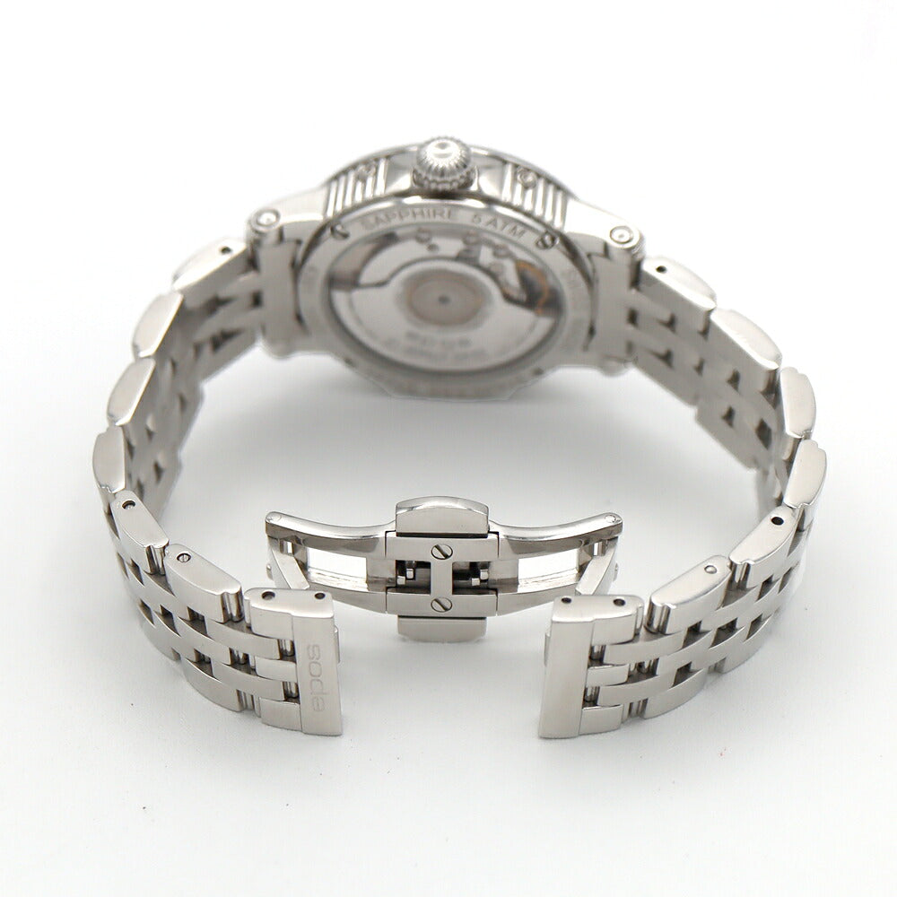 内部点検済 EPOS エポス エモーション ナイトスカイ 4391NSBL.M ムーンフェイズ トリプルカレンダー 裏スケ 50m防水 青 ブルー SS ステンレス レディース 自動巻き【6ヶ月保証】【腕時計】【中古】