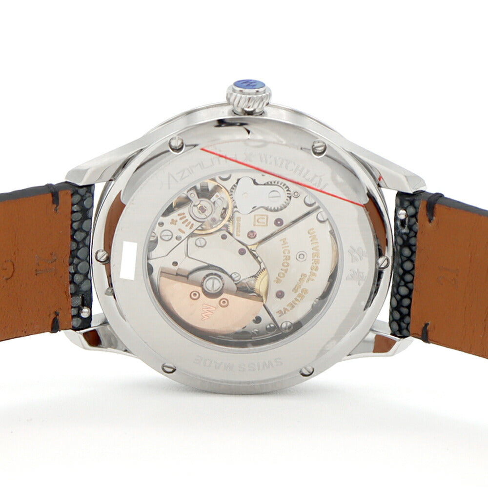 Internally inspected AZIMUTH WATCHLIM Special Edition Aventurine Back Skelton Blue Blue SS Stainless Steel Genuine Belt Genuine Buckle Men's Automatic Winding AZIMUTH [6 Month Warranty] [Watch] [Used]