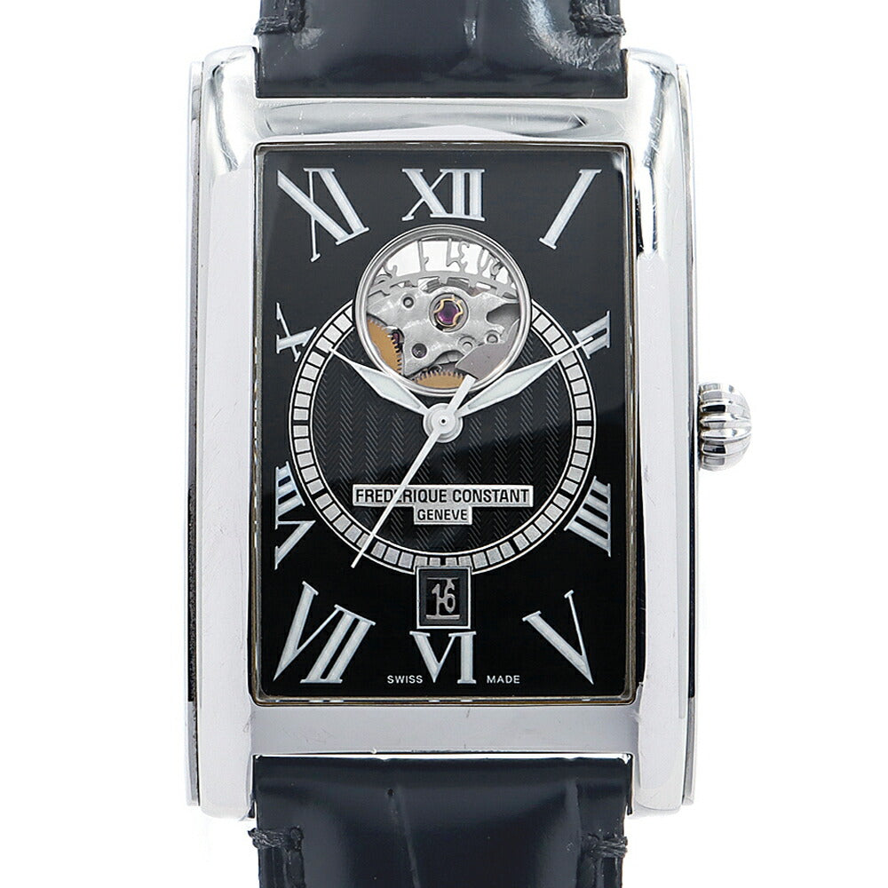 FREDERIQUE CONSTANT フレデリックコンスタント カレ ハートビート FC-303/310/315X4C4/5/6 デイト 裏スケ 黒 ブラック SS ステンレス 純正尾錠 メンズ 自動巻き【6ヶ月保証】【腕時計】【中古】