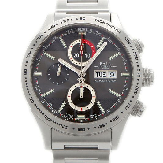 BALL ボール ウォッチ ストークマン ストームチェイサー クロノグラフ CM2092-C-SJ-GY デイデイト 100m防水 グレー SS ステンレス メンズ 自動巻き【6ヶ月保証】【腕時計】【中古】