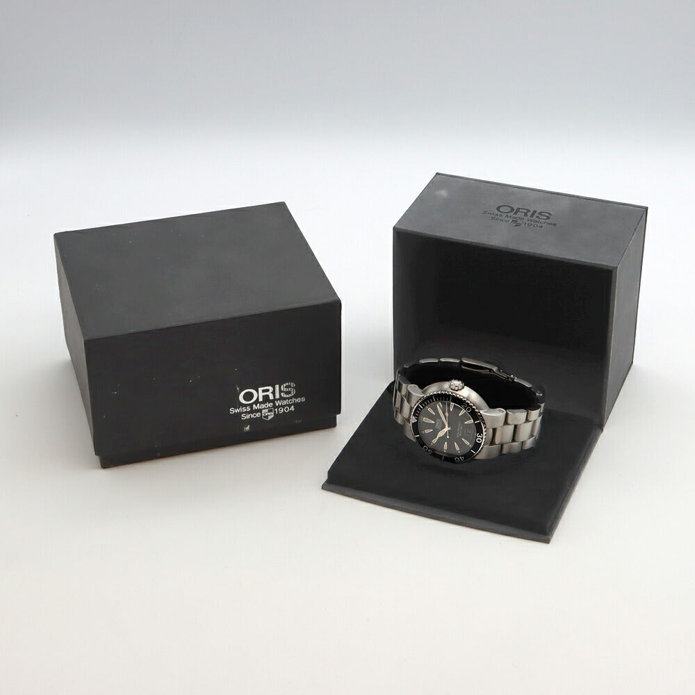 ORIS オリス ダイバーズ デイト 7533 200m防水 裏スケ 黒 ブラック SS ステンレス メンズ 自動巻き【6ヶ月保証】【腕時計】【中古】