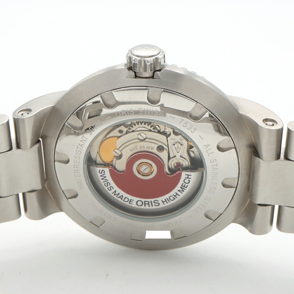ORIS オリス ダイバーズ デイト 7533 200m防水 裏スケ 黒 ブラック SS ステンレス メンズ 自動巻き【6ヶ月保証】【腕時計】【中古】