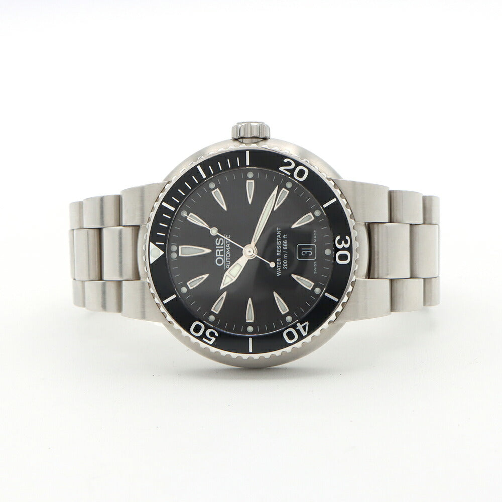 ORIS オリス ダイバーズ デイト 7533 200m防水 裏スケ 黒 ブラック SS ステンレス メンズ 自動巻き【6ヶ月保証】【腕時計】【中古】
