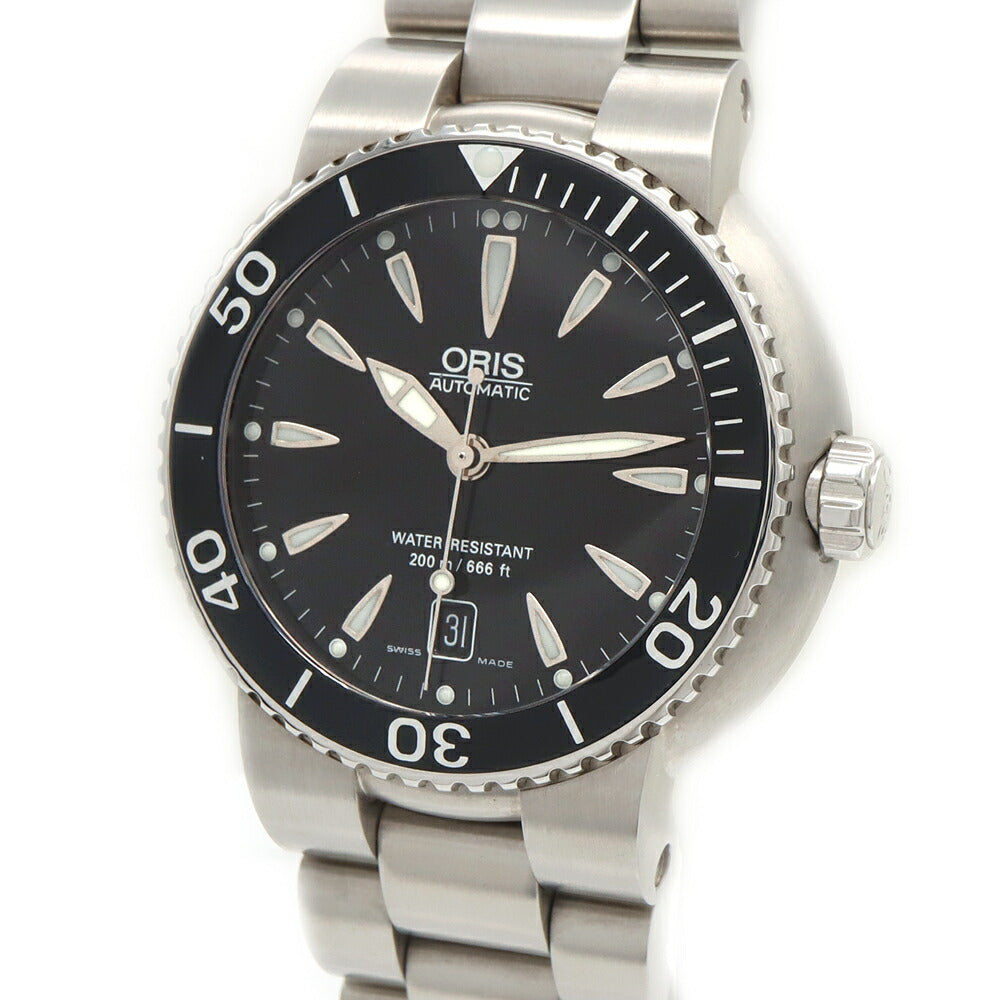 ORIS オリス ダイバーズ デイト 7533 200m防水 裏スケ 黒 ブラック SS ステンレス メンズ 自動巻き【6ヶ月保証】【腕時計】【中古】