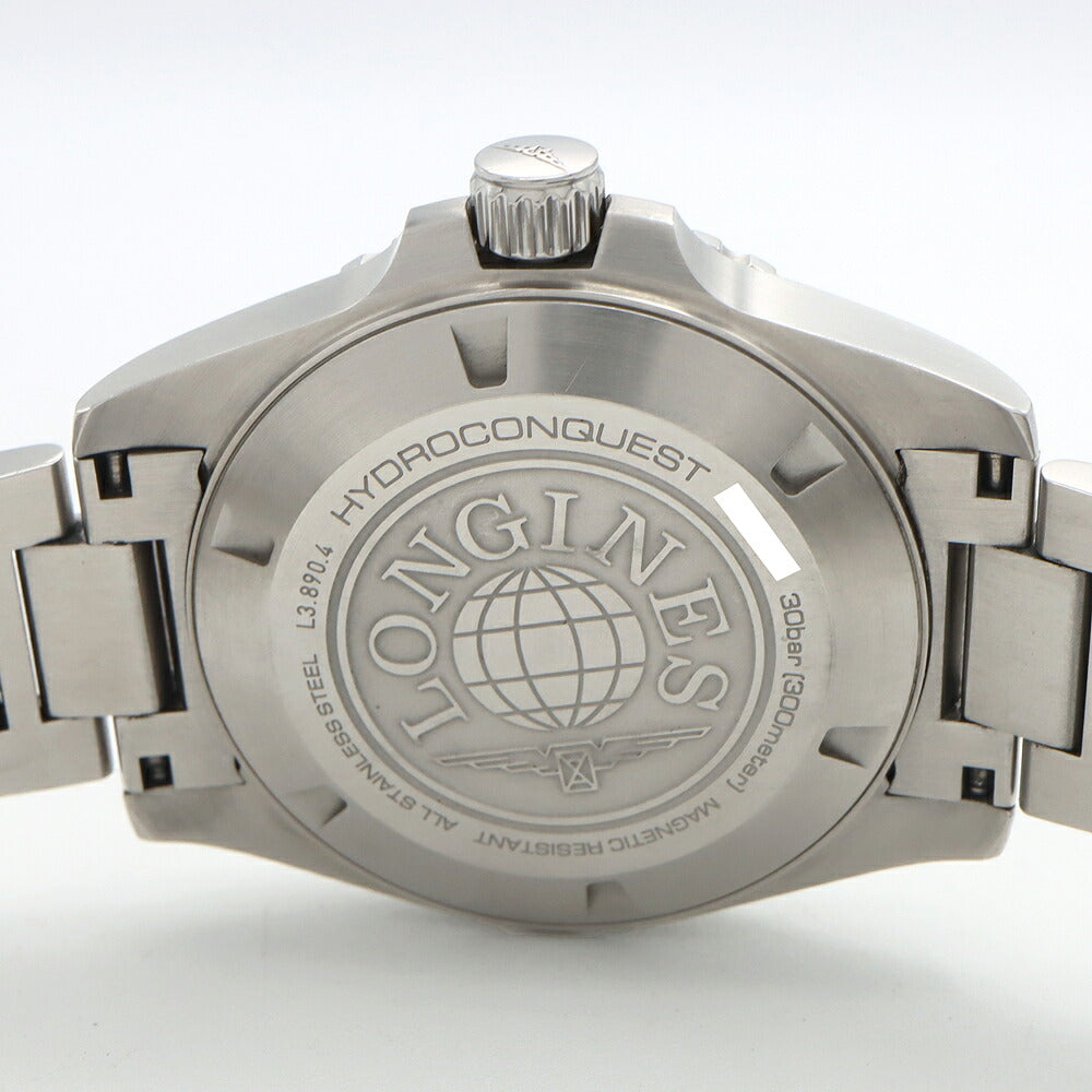 LONGINES ロンジン ハイドロコンクエスト GMT L3.890.4 デイト 300m防水 青 ブルー SS ステンレス CE セラミック メンズ 自動巻き【6ヶ月保証】【腕時計】【中古】