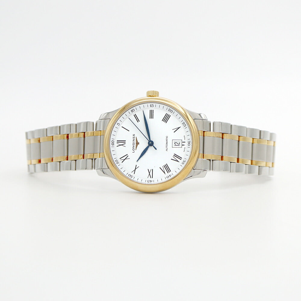 LONGINES ロンジン マスターコレクション L2.628.5 デイト 30m防水 裏スケ 白 ホワイト YG イエローゴールド SS ステンレス コンビ メンズ 自動巻き【6ヶ月保証】【腕時計】【中古】