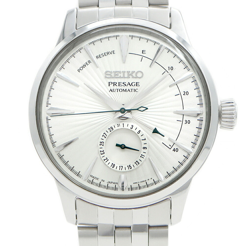 SEIKO セイコー プレザージュ カクテルタイム 4R57-00E0 SARY079 デイト パワーリザーブ 裏スケ シルバー SS ステンレス メンズ 自動巻き プレサージュ【6ヶ月保証】【腕時計】【中古】