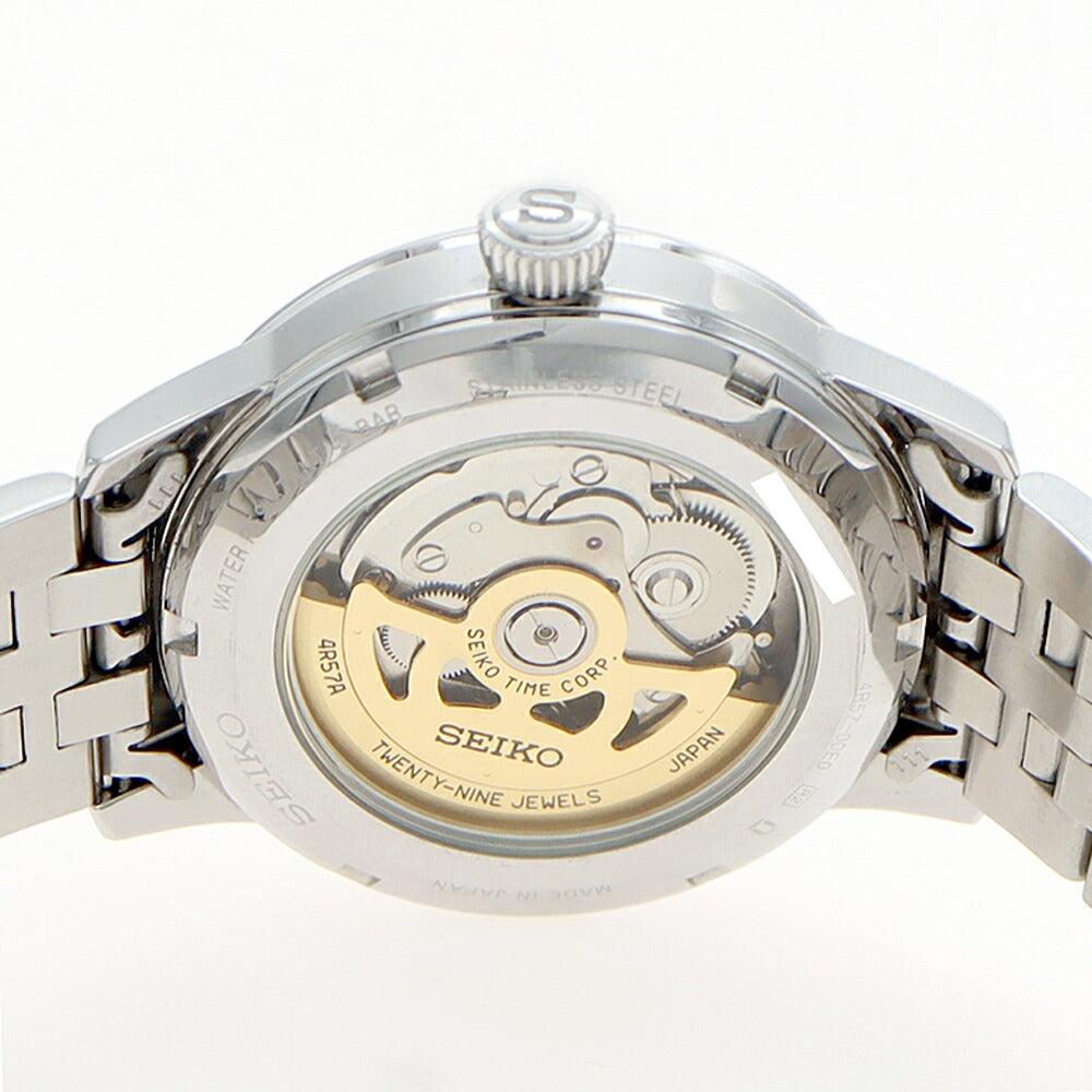 SEIKO セイコー プレザージュ カクテルタイム 4R57-00E0 SARY079 デイト パワーリザーブ 裏スケ シルバー SS ステンレス メンズ 自動巻き プレサージュ【6ヶ月保証】【腕時計】【中古】