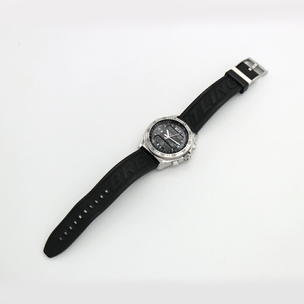 電池交換済 BREITLING ブライトリング B-1 A68362 クロノグラフ 50m防水 黒 ブラック SS ステンレス 純正ベルト 純正尾錠 メンズ デジアナ クォーツ【6ヶ月保証】【腕時計】【中古】