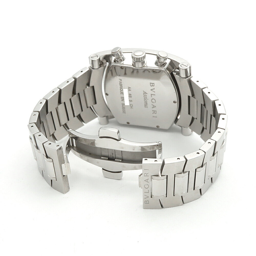 BVLGARI ブルガリ アショーマ クロノグラフ AA48SCH スモールセコンド デイト ブルー グレー SS ステンレス メンズ 自動巻き【6ヶ月保証】【腕時計】【中古】