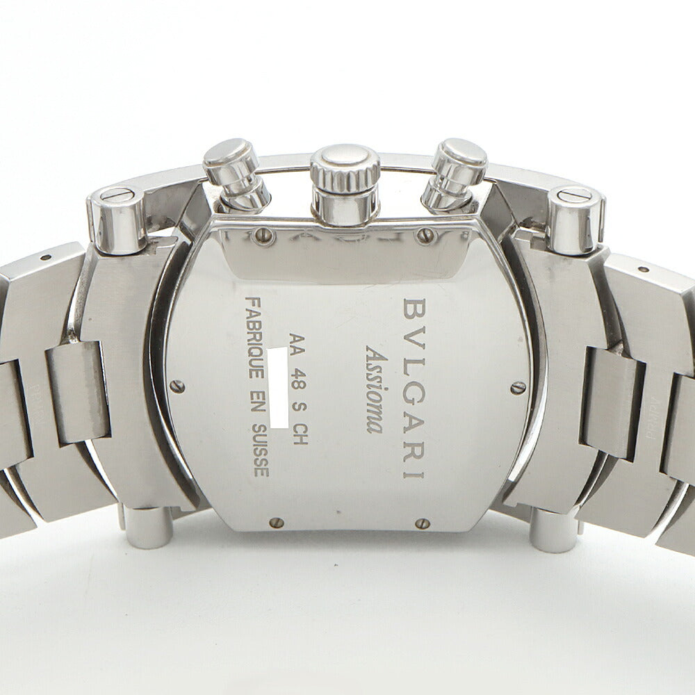 BVLGARI ブルガリ アショーマ クロノグラフ AA48SCH スモールセコンド デイト ブルー グレー SS ステンレス メンズ 自動巻き【6ヶ月保証】【腕時計】【中古】