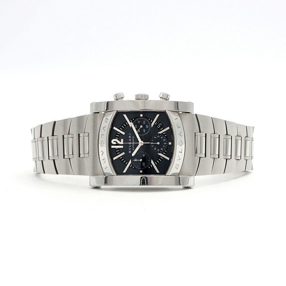 BVLGARI ブルガリ アショーマ クロノグラフ AA48SCH スモールセコンド デイト ブルー グレー SS ステンレス メンズ 自動巻き【6ヶ月保証】【腕時計】【中古】
