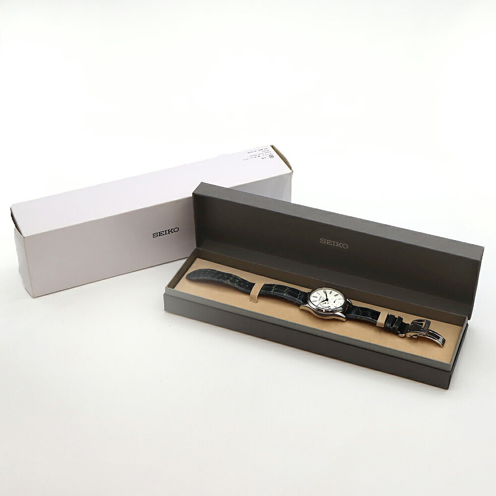 SEIKO セイコー プレザージュ 琺瑯ダイヤル 6R27-00F0 パワーリザーブ デイト 裏スケ 琺瑯 白 ホワイト SS ステンレス 純正ベルト 純正尾錠 メンズ 自動巻き プレサージュ【6ヶ月保証】【腕時計】【中古】