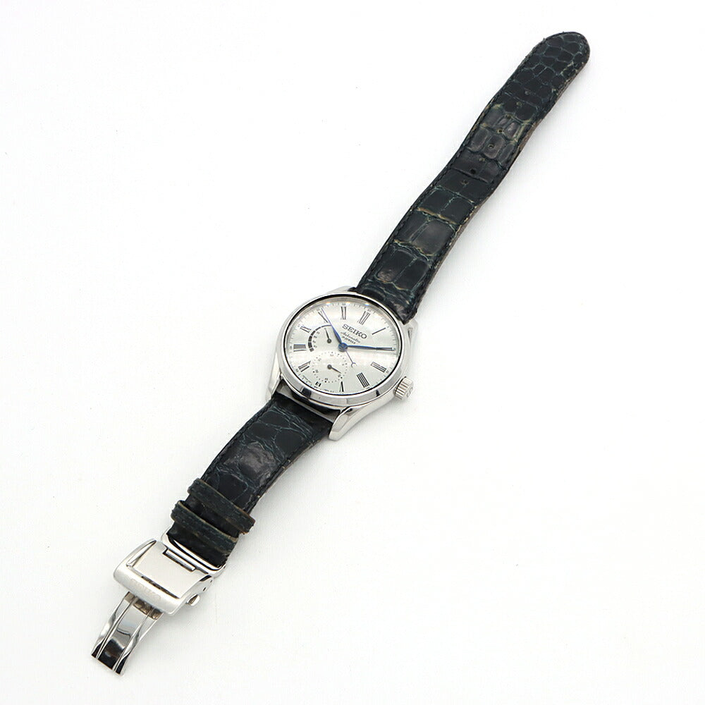SEIKO セイコー プレザージュ 琺瑯ダイヤル 6R27-00F0 パワーリザーブ デイト 裏スケ 琺瑯 白 ホワイト SS ステンレス 純正ベルト 純正尾錠 メンズ 自動巻き プレサージュ【6ヶ月保証】【腕時計】【中古】