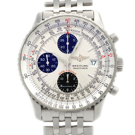BREITLING ブライトリング ナビタイマー ファイターズ クロノグラフ A13330 30m防水 デイト シルバー SS ステンレス メンズ 自動巻き【6ヶ月保証】【腕時計】【中古】