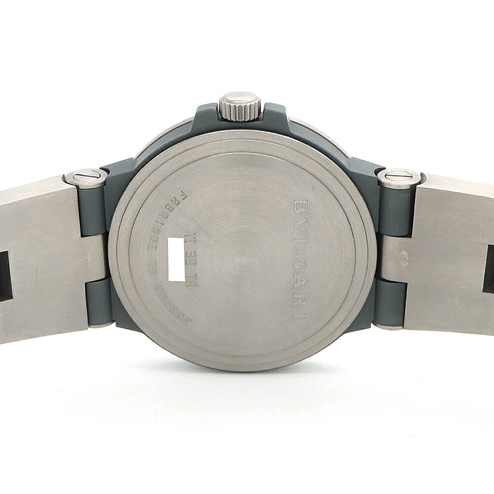 BVLGARI ブルガリ ディアゴノ チタニウム TI38TA デイト 黒 ブラックカーボン Ti チタン 純正ベルト 純正尾錠 メンズ 自動巻き【6ヶ月保証】【腕時計】【中古】