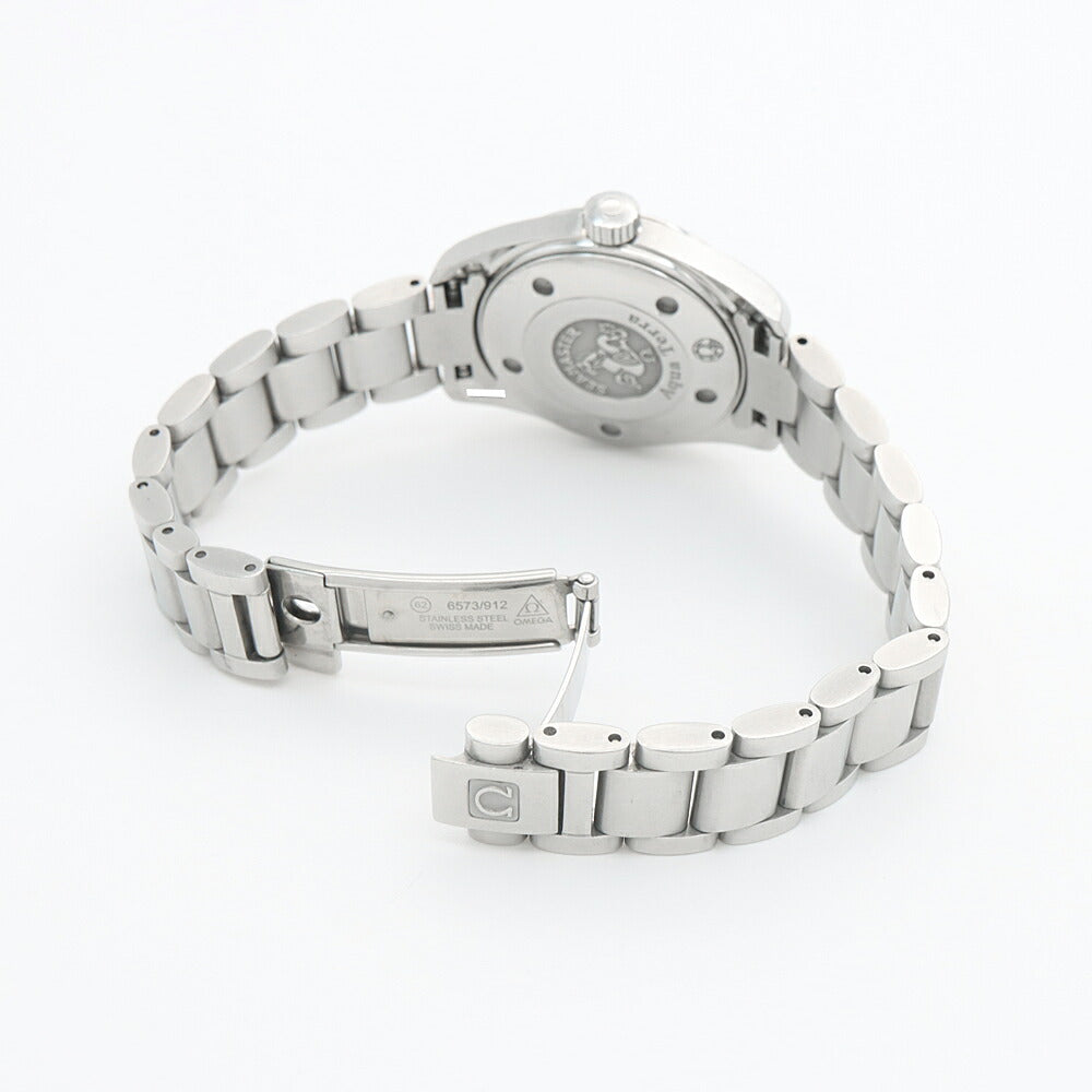 電池交換済 OMEGA オメガ シーマスター アクアテラ 2577.50 150m防水 デイト 黒 ブラック SS ステンレス レディース クォーツ【6ヶ月保証】【腕時計】【中古】