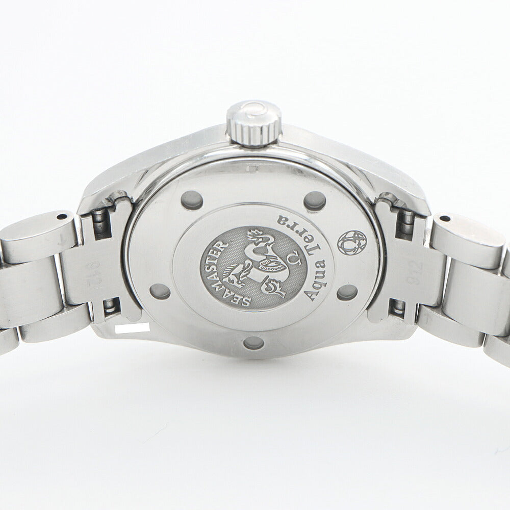 電池交換済 OMEGA オメガ シーマスター アクアテラ 2577.50 150m防水 デイト 黒 ブラック SS ステンレス レディース クォーツ【6ヶ月保証】【腕時計】【中古】