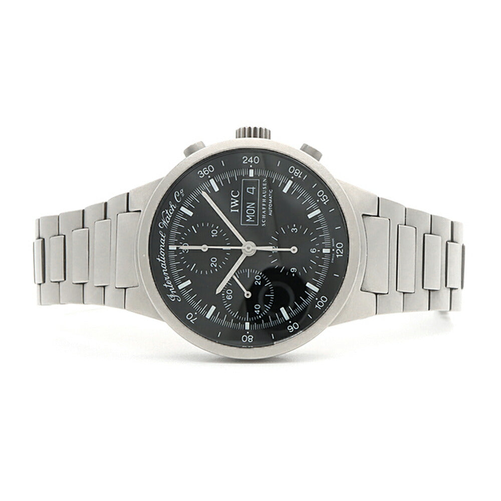 IWC インターナショナルウォッチカンパニー GST クロノグラフ IW370703 デイデイト 黒 ブラック Ti チタン メンズ 自動巻き 【6ヶ月保証】【腕時計】【中古】