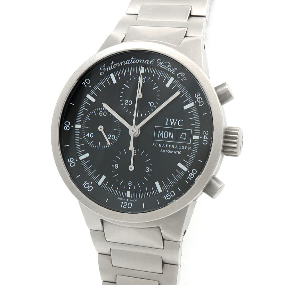 IWC インターナショナルウォッチカンパニー GST クロノグラフ IW370703 デイデイト 黒 ブラック Ti チタン メンズ 自動巻き 【6ヶ月保証】【腕時計】【中古】
