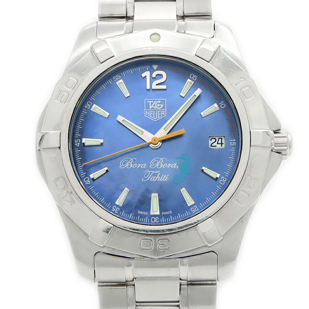 内部点検済 TAG Heuer タグホイヤー ニューアクアレーサー ボラボラ 2007 日本900本限定 WAF211N BA0806 デイト 300m防水 青 ブルーシェル SS ステンレス メンズ 自動巻き【6ヶ月保証】【腕時計】【中古】