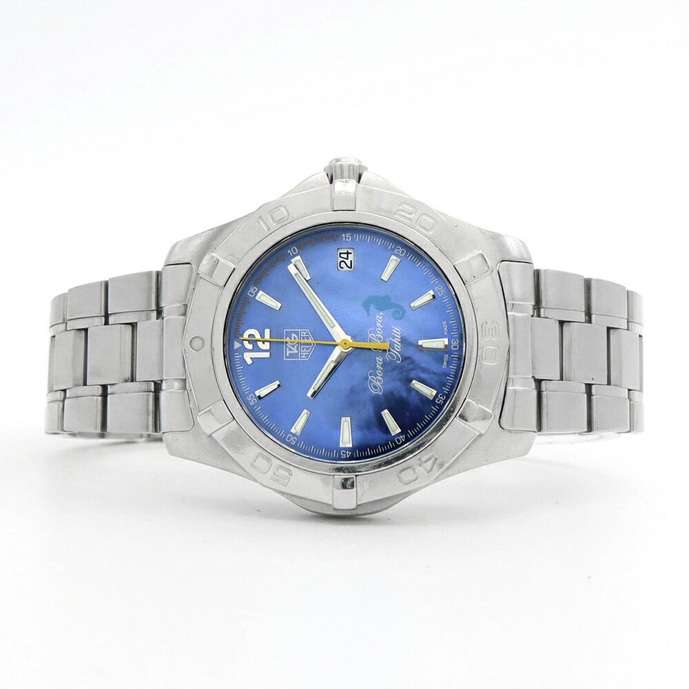 内部点検済 TAG Heuer タグホイヤー ニューアクアレーサー ボラボラ 2007 日本900本限定 WAF211N BA0806 デイト 300m防水 青 ブルーシェル SS ステンレス メンズ 自動巻き【6ヶ月保証】【腕時計】【中古】