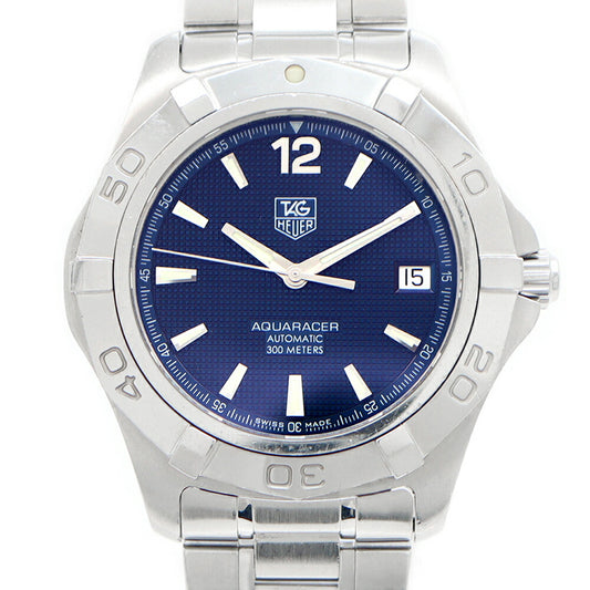 TAG Heuer タグホイヤー アクアレーサー WAF2112 300m防水 デイト 青 ブルー SS ステンレス メンズ 自動巻き【6ヶ月保証】【腕時計】【中古】