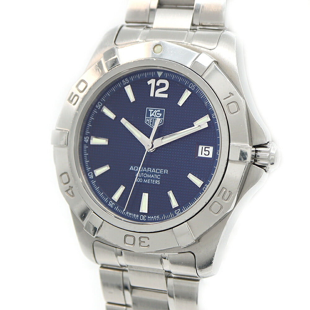 TAG Heuer タグホイヤー アクアレーサー WAF2112 300m防水 デイト 青 ブルー SS ステンレス メンズ 自動巻き【6ヶ月保証】【腕時計】【中古】