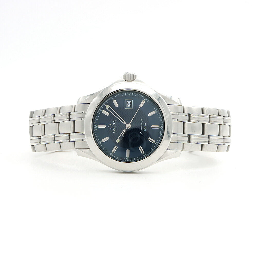 電池交換済 OMEGA オメガ シーマスター120 2511.80 デイト 120m防水 青 ブルー SS ステンレス メンズ クォーツ【6ヶ月保証】【腕時計】【中古】