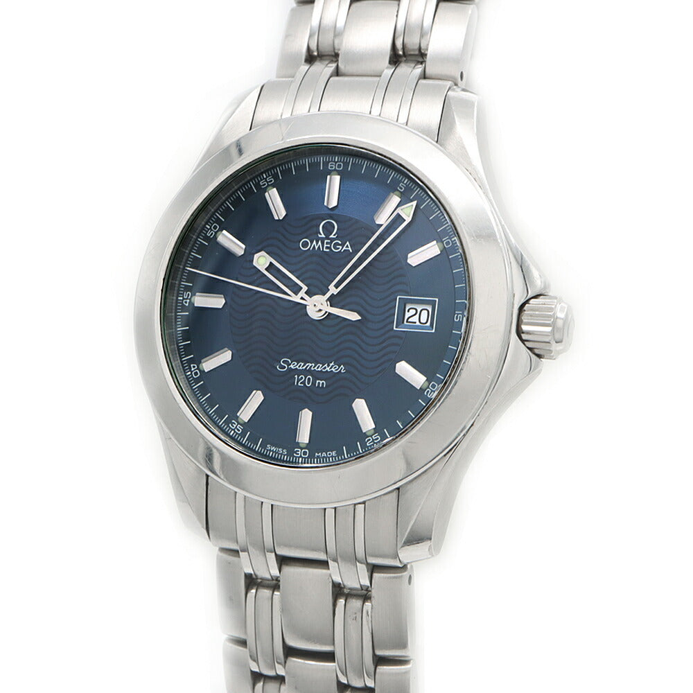 電池交換済 OMEGA オメガ シーマスター120 2511.80 デイト 120m防水 青 ブルー SS ステンレス メンズ クォーツ【6ヶ月保証】【腕時計】【中古】