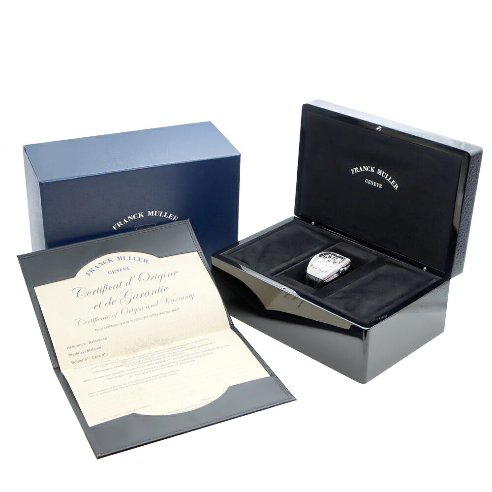 FRANCK MULLER フランクミュラー ヴァンガード ダイヤベゼル ダイヤ文字盤 V41SCDT ダイヤモンド デイト SS ステンレス 純正ベルト 純正バックル尾錠 アフターダイヤ メンズ 自動巻き【6ヶ月保証】【中古】【腕時計】