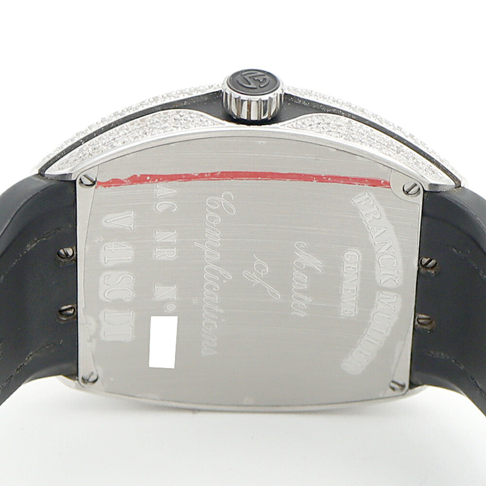 FRANCK MULLER フランクミュラー ヴァンガード ダイヤベゼル ダイヤ文字盤 V41SCDT ダイヤモンド デイト SS ステンレス 純正ベルト 純正バックル尾錠 アフターダイヤ メンズ 自動巻き【6ヶ月保証】【中古】【腕時計】
