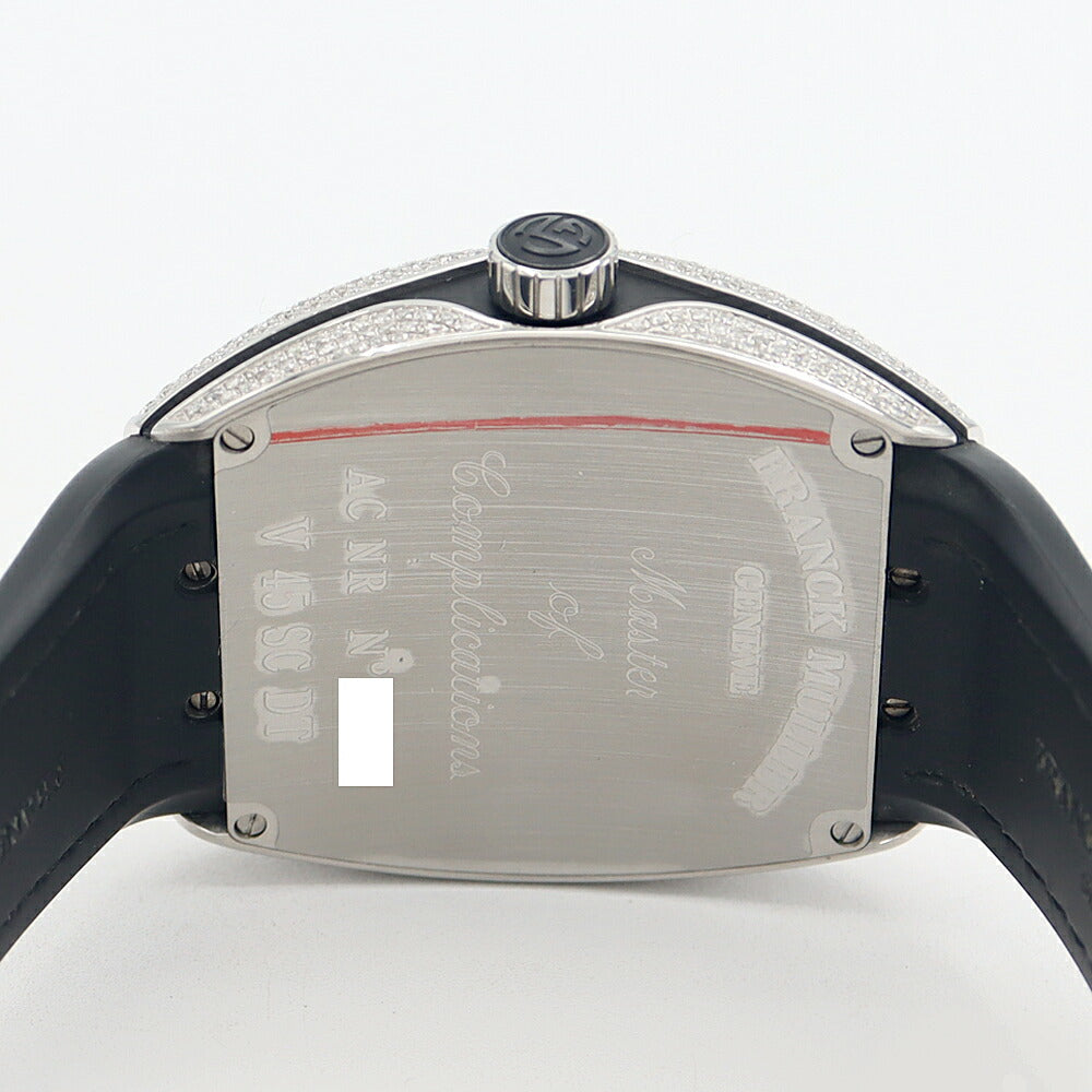 フランクミュラー ヴァンガード アフターダイヤ FRANCK MULLER フランクミュラー ヴァンガード ダイヤベゼル ダイヤ文字盤 V45SCDT ACNR ダイヤモンド デイト SS ステンレス 純正ベルト 純正バックル尾錠 アフターダイヤ メンズ 自動巻き【6ヶ月保証】【中古】【腕時計】