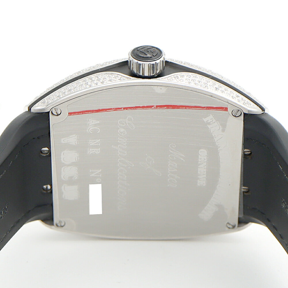 FRANCK MULLER フランクミュラー ヴァンガード ダイヤベゼル ダイヤ文字盤 V45SCDT ACNR ダイヤモンド デイト SS ステンレス 純正ベルト 純正バックル尾錠 アフターダイヤ メンズ 自動巻き【6ヶ月保証】【中古】【腕時計】