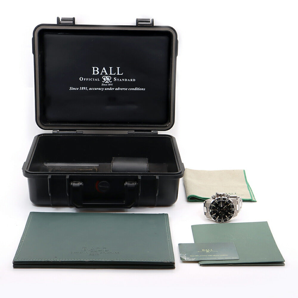 BALL ボール ウォッチ エンジニア ハイドロカーボン NEDU クロノグラフ DC3026A-SCJ-BK 600m防水 デイデイト 黒 ブラック Ti チタン SS ステンレス コンビ メンズ 自動巻き【6ヶ月保証】【腕時計】【中古】