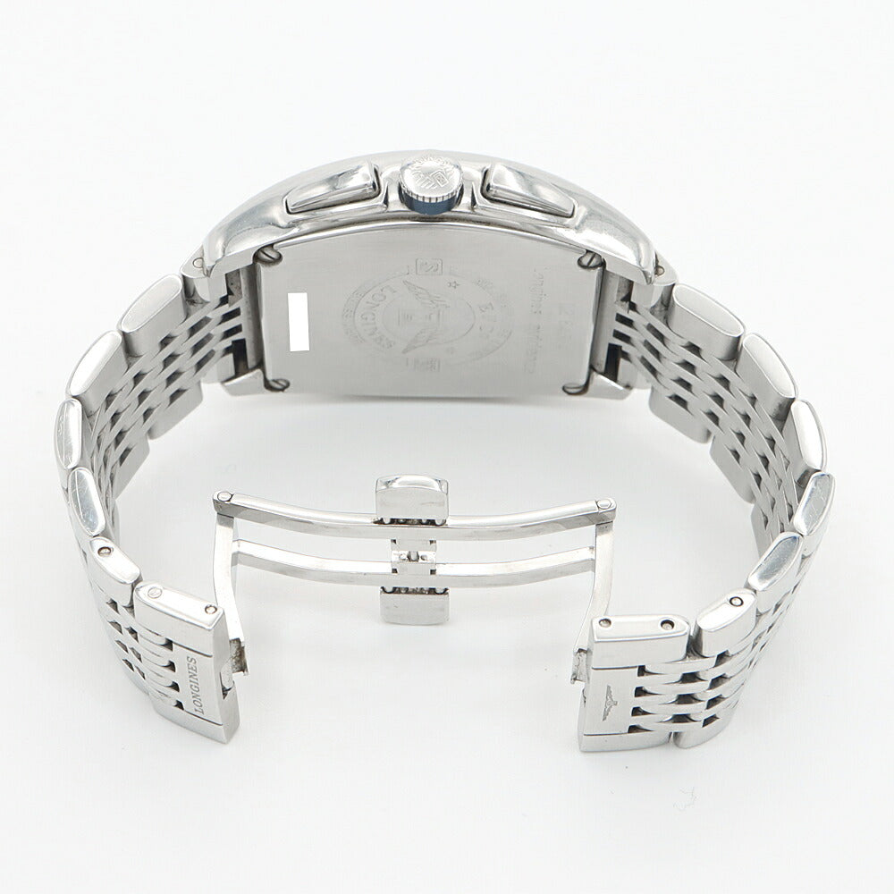 内部点検済 LONGINES ロンジン エヴィデンツァ L2.643.4 クロノグラフ デイト 30m防水 黒 ブラック SS ステンレス メンズ 自動巻き【6ヶ月保証】【腕時計】【中古】