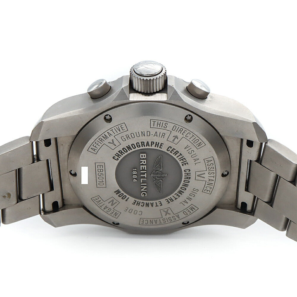 BREITLING ブライトリング コックピット B50 EB5010 デイト クロノグラフ 100m防水 黒 ブラック Ti チタン メンズ デジアナ クォーツ【6ヶ月保証】【腕時計】【中古】