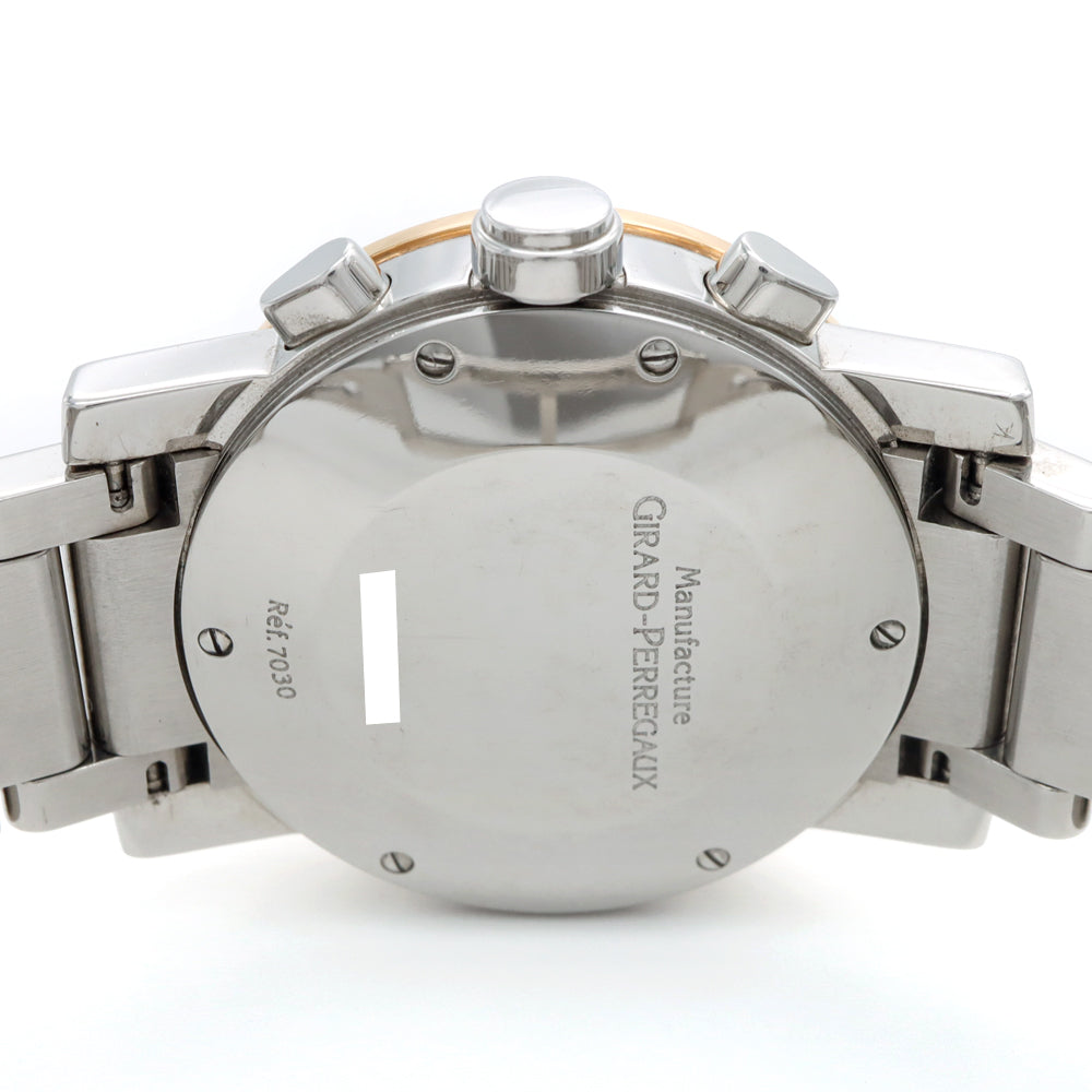 Internally inspected GIRARD PERREGAUX GIRARD PERREGAUX GP7000 Chronograph 7030 Date White SS Stainless Steel PG Pink Gold Combi Men's Automatic Winding [6 Month Warranty] [Watch] [Used]