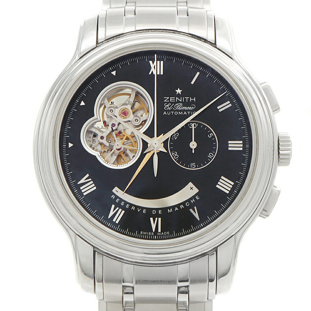 ZENITH ゼニス エルプリメロ クロノマスター XXTオープン 03.1260.4021 クロノグラフ スモールセコンド パワーリザーブ 黒 ブラック SS ステンレス メンズ 自動巻き【6ヶ月保証】【腕時計】【中古】