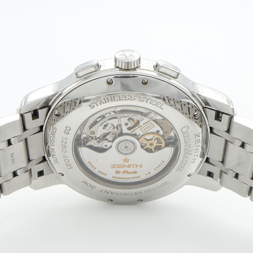 ZENITH ゼニス エルプリメロ クロノマスター XXTオープン 03.1260.4021 クロノグラフ スモールセコンド パワーリザーブ 黒 ブラック SS ステンレス メンズ 自動巻き【6ヶ月保証】【腕時計】【中古】