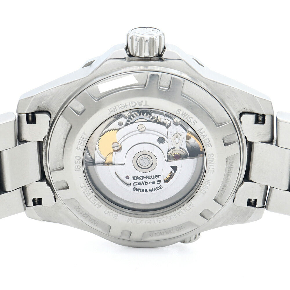 TAG Heuer タグホイヤー アクアレーサー キャリバー5 WAJ2150 BA0870 500m防水 デイト 黒 ブラック K18PG ピンクーゴールド SS ステンレス コンビ メンズ 自動巻き【6ヶ月保証】【腕時計】【中古】