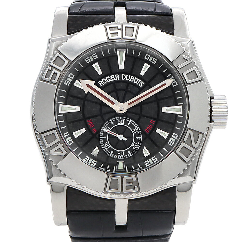 ROGER DUBUIS ロジェ デュブイ イージーダイバー 世界888本限定 SE46 14 9 K9.53R 裏スケ 300m防水 黒 ブラック SS ステンレス 純正ベルト 純正尾錠 メンズ 自動巻き【6ヶ月保証】【腕時計】【中古】