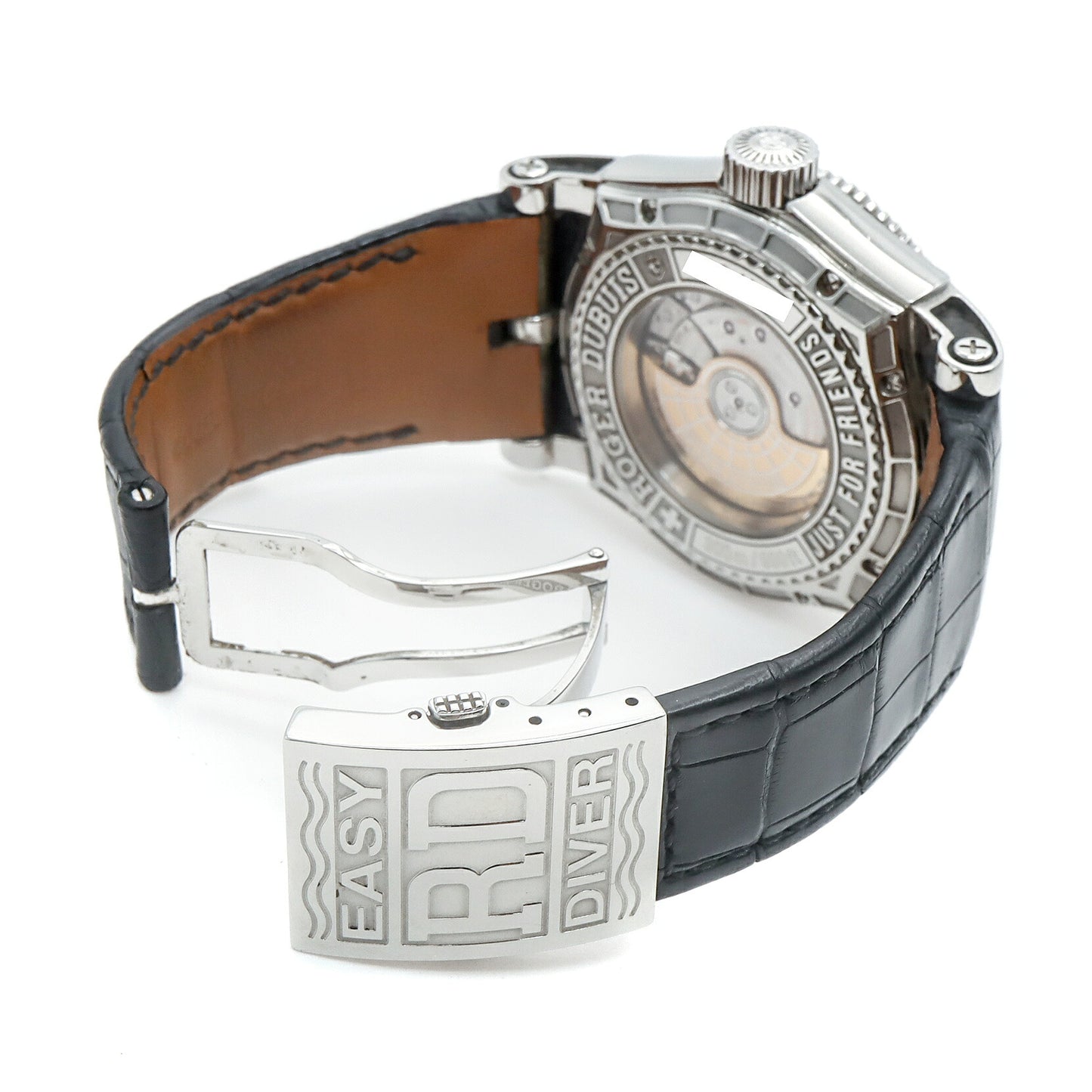 ROGER DUBUIS ロジェ デュブイ イージーダイバー 世界888本限定 SE46 14 9 K9.53R 裏スケ 300m防水 黒 ブラック SS ステンレス 純正ベルト 純正尾錠 メンズ 自動巻き【6ヶ月保証】【腕時計】【中古】