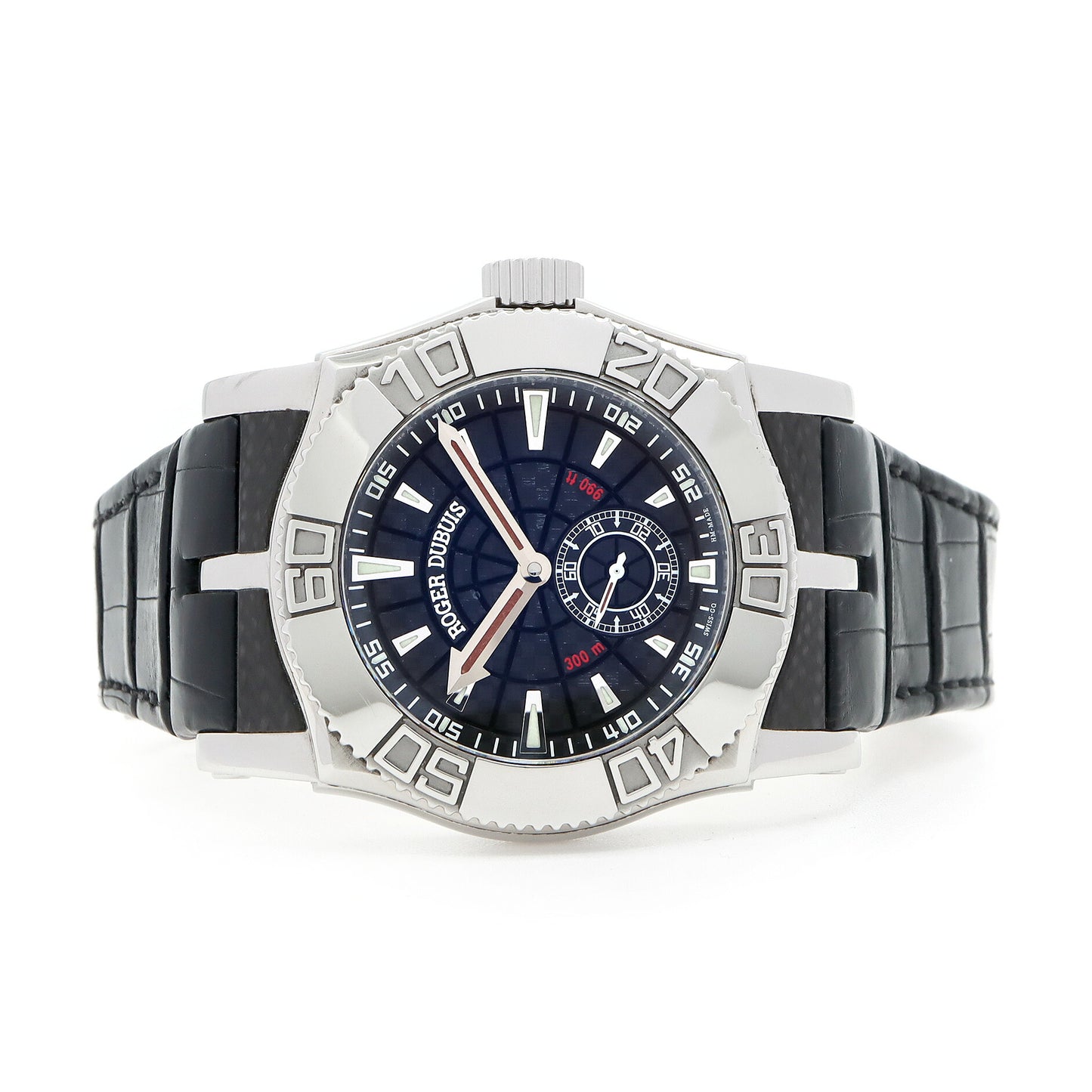 ROGER DUBUIS ロジェ デュブイ イージーダイバー 世界888本限定 SE46 14 9 K9.53R 裏スケ 300m防水 黒 ブラック SS ステンレス 純正ベルト 純正尾錠 メンズ 自動巻き【6ヶ月保証】【腕時計】【中古】