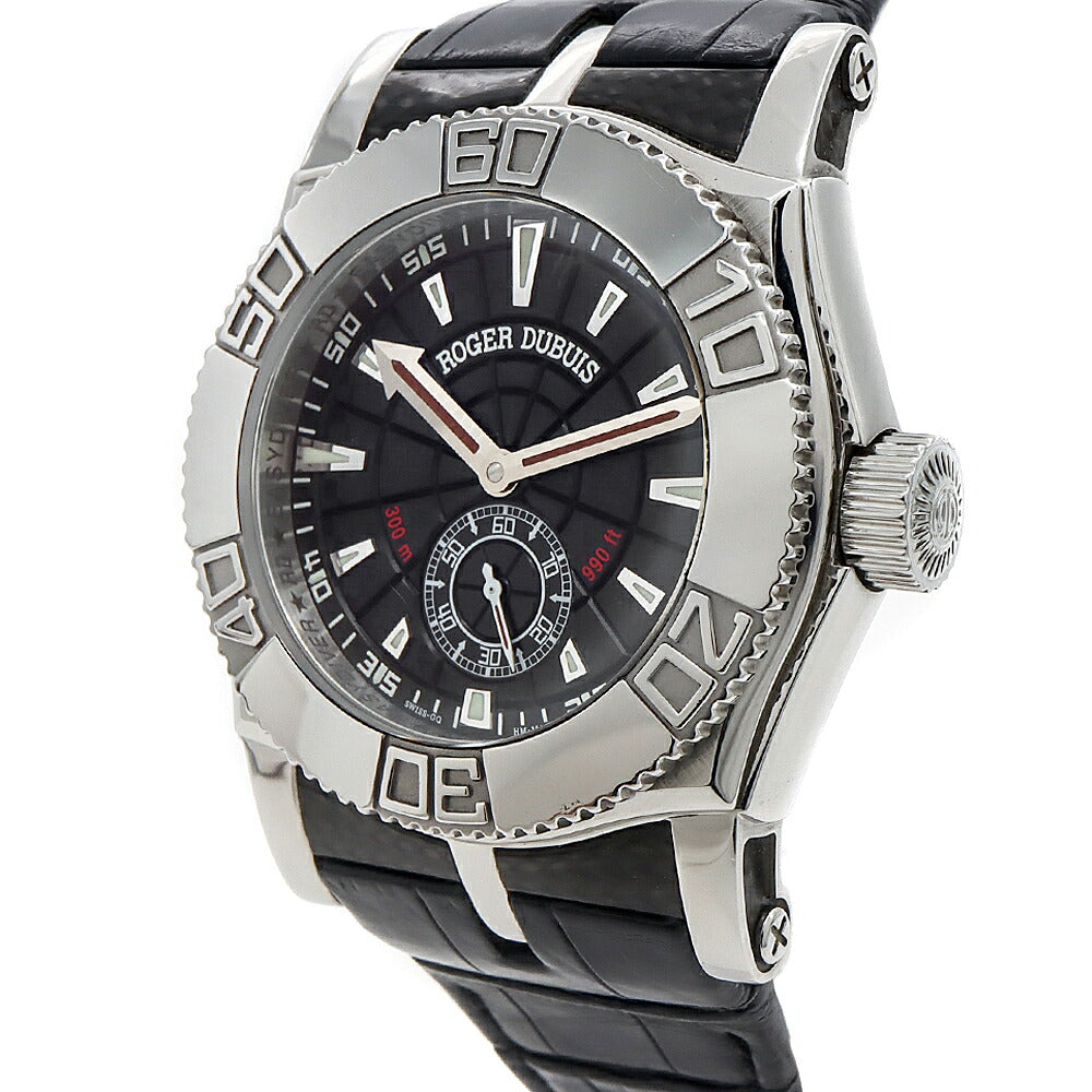 ROGER DUBUIS ロジェ デュブイ イージーダイバー 世界888本限定 SE46 14 9 K9.53R 裏スケ 300m防水 黒 ブラック SS ステンレス 純正ベルト 純正尾錠 メンズ 自動巻き【6ヶ月保証】【腕時計】【中古】